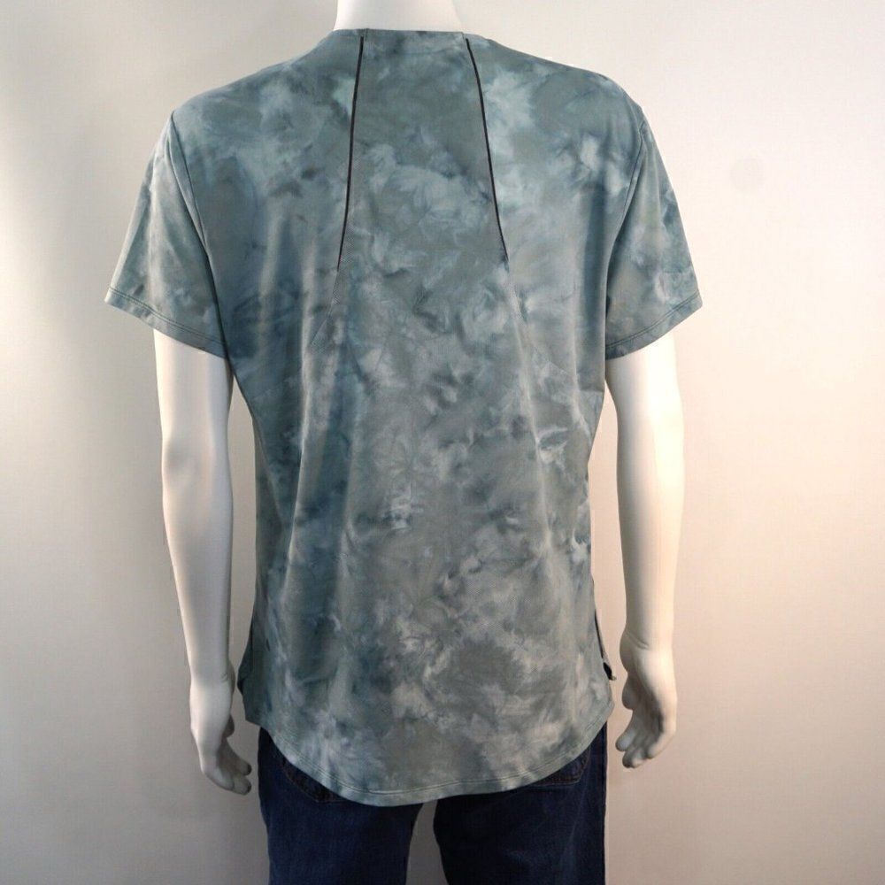 Lululemon Shirt Mens Tie Dye Short Sleeve Active Casual Sz Large Blue Gray - Picture 5 of 10